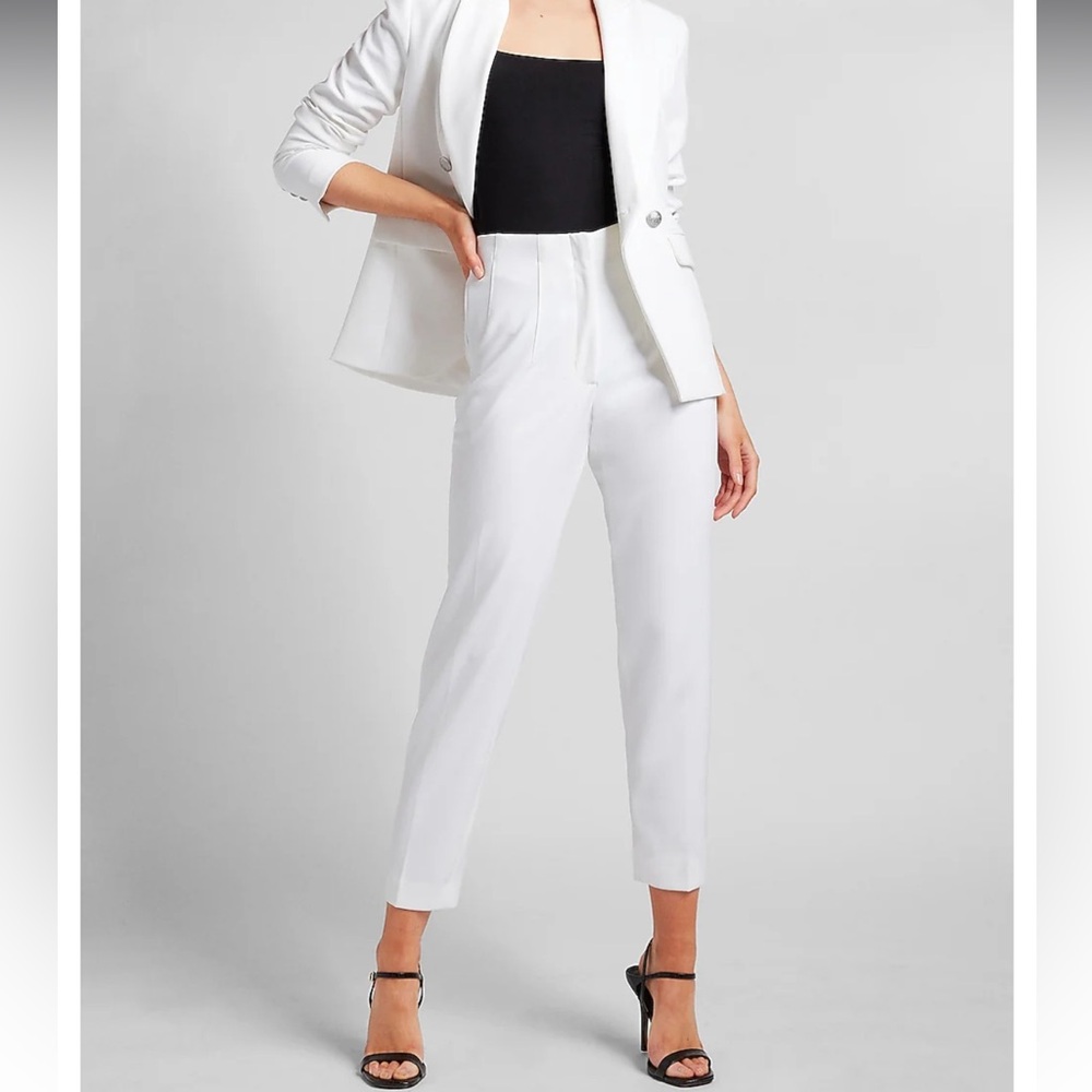 Express | High Waisted Ankle Pant White